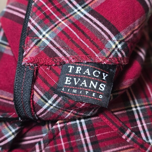 TRACY EVANS Plaid & Ruffled Mini Skirt sz small - Picture 9 of 9